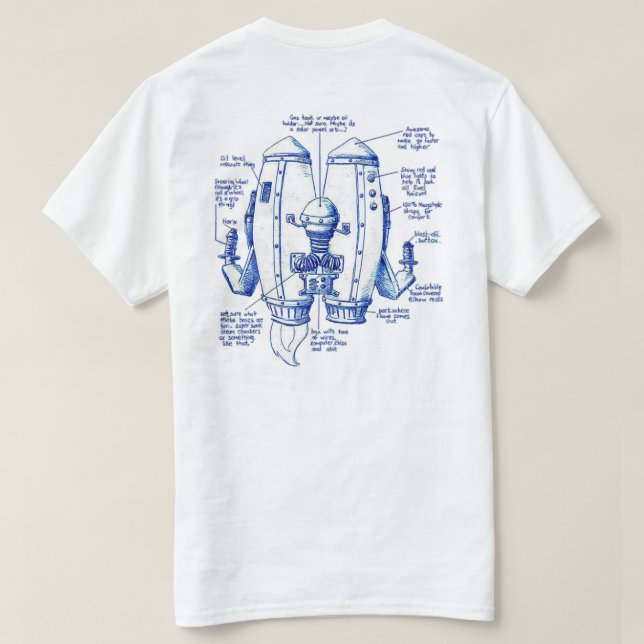 Camiseta Modelo de Flyology Jetpack (Verso do Design)