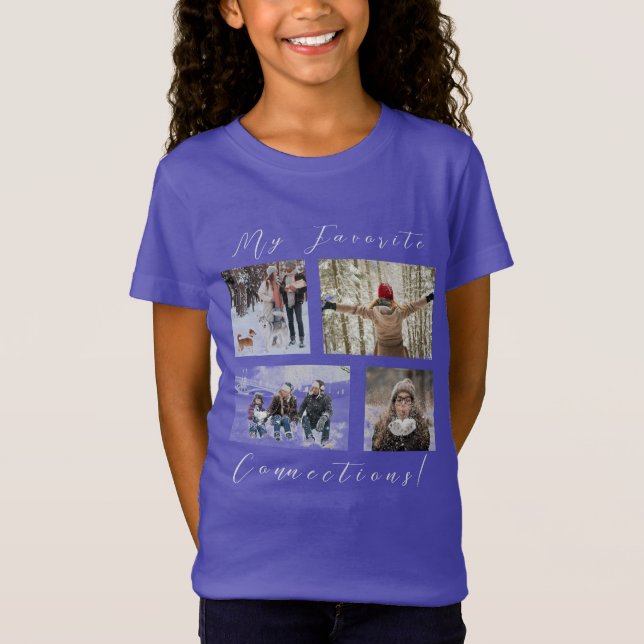 Camiseta Modelo de Foto de 4 Painéis Minhas Conexões Favori (Frente)