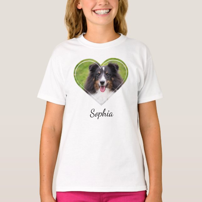 Camiseta Modelo de foto de animal de estimação em forma de  (Frente)