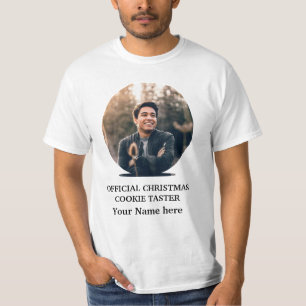 Camiseta Modelo de foto de cookie de Natal moderno personal