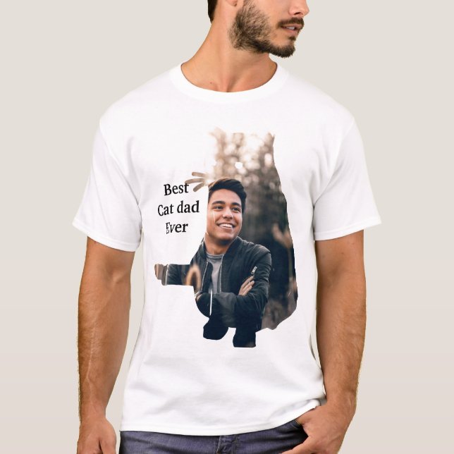Camiseta Modelo de foto de gato fofo moderno (Frente)