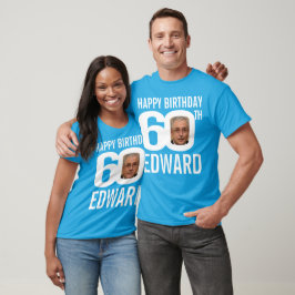 Camiseta Modelo de foto de nome personalizado de 60 anos br