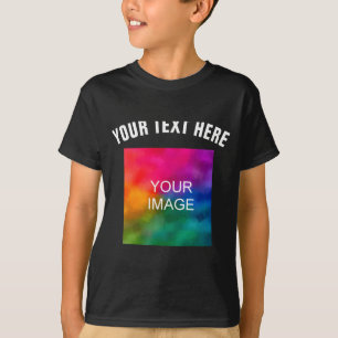 Camiseta Modelo de Foto de Upload de Texto Meninos Crianças