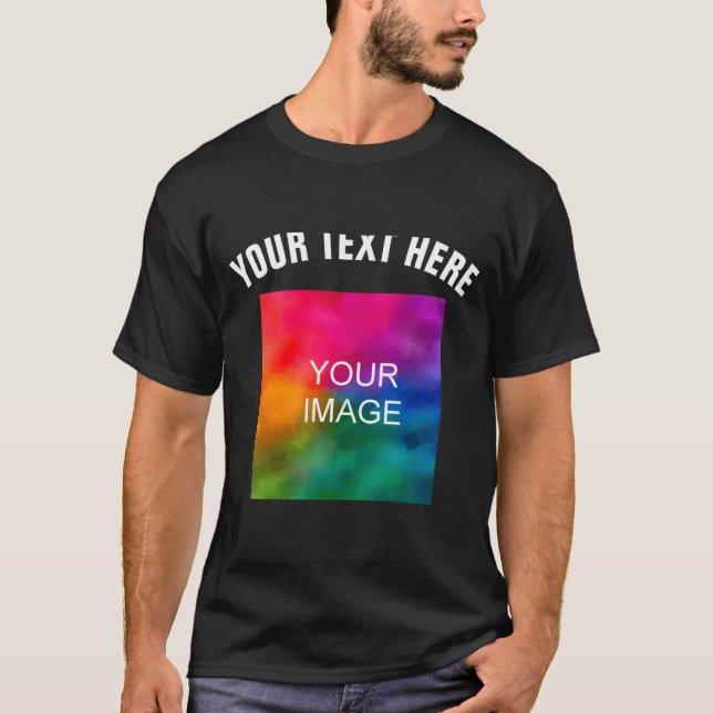 Camiseta Modelo de Foto de Upload de Texto Meninos Crianças (Frente)
