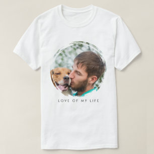 Camiseta Modelo de Foto e Texto Personalizado Círculo Pince