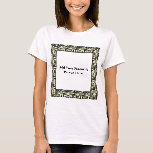 Camiseta Modelo de Frame de Colagem de Fotografias de Caval (Frente)