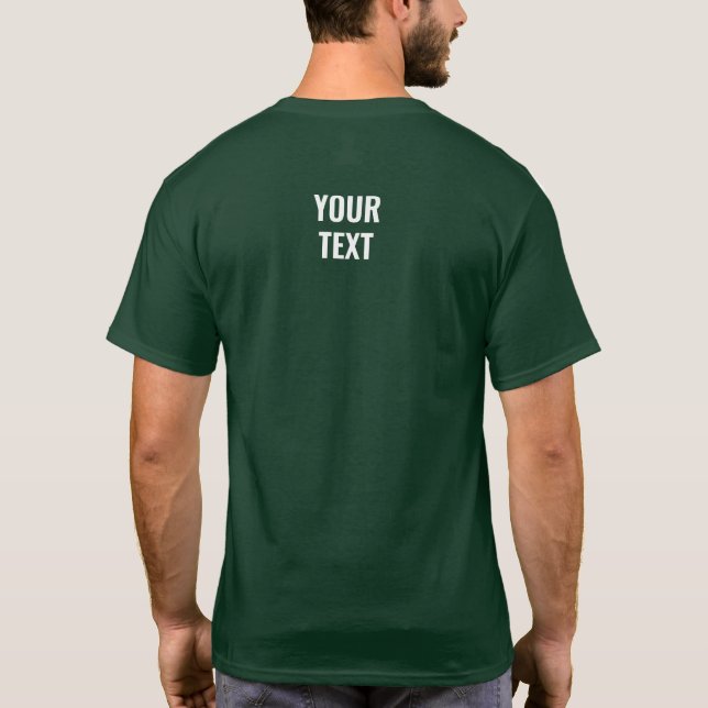 Camiseta Modelo de Impressão traseira mantém verde floresta (Verso)