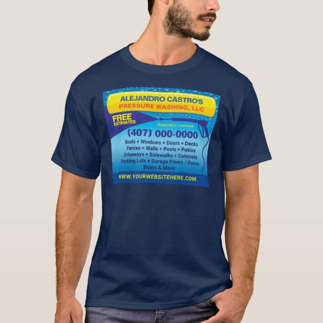 Camiseta Modelo de lavagem e limpeza da pressão (energia) (Frente)