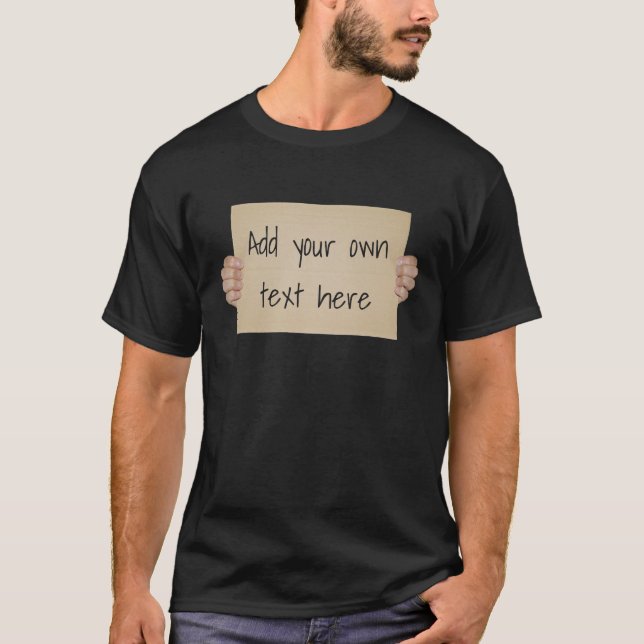 Camiseta Modelo de Letreiro de Protesto de Papelão (Frente)