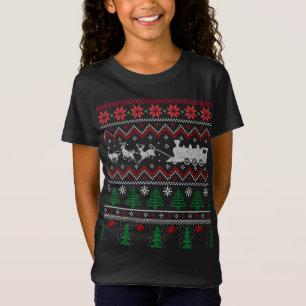 Camiseta Modelo de Locomotiva do Xmas Comboio Suor de Natal