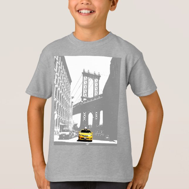 Camiseta Modelo de Meninos de Táxi Amarelos do Brooklyn em  (Frente)