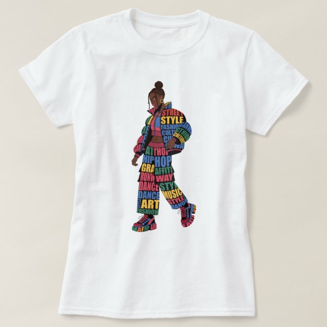 Camiseta Modelo de Moda de Passarela (Frente do Design)