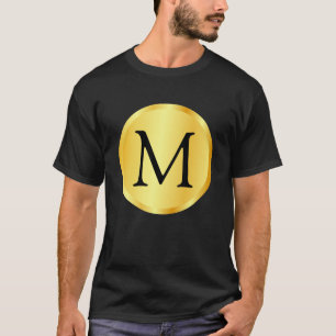 Camiseta Modelo de Monograma Elegante Preto com Visual Dour
