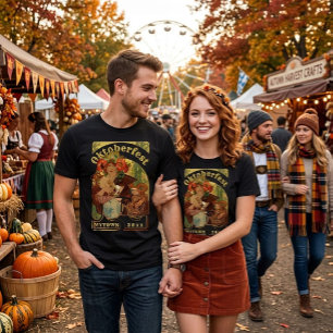 Camiseta Modelo de Oktoberfest Art Nouveau Vintage