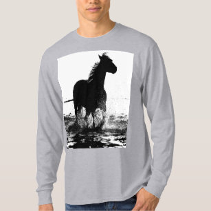 Camiseta Modelo de Pop de Arte de Cavalo em Execução Modern