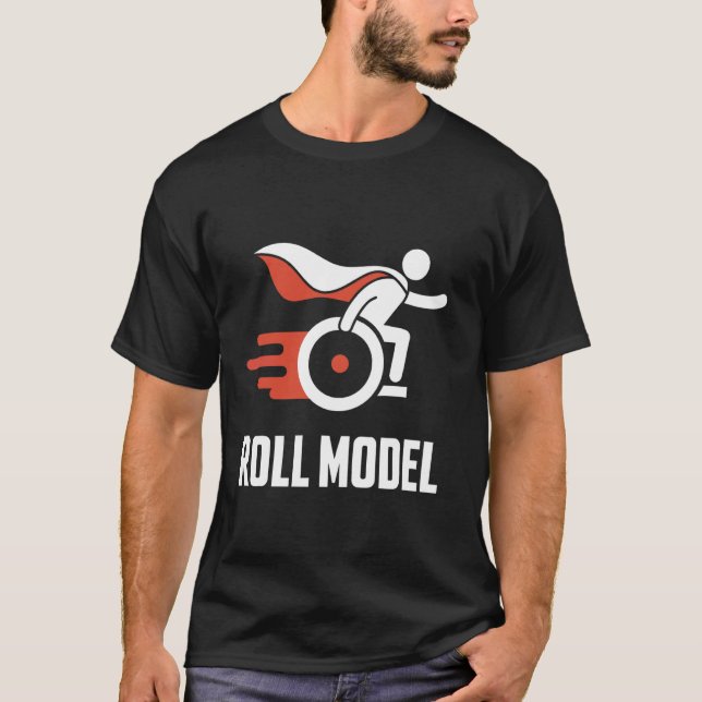 Camiseta Modelo de Rolagem para Cadeirante Deficiente (Frente)