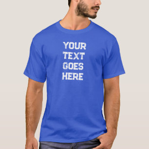 Camiseta Modelo de texto angustiado masculino Azul Royal