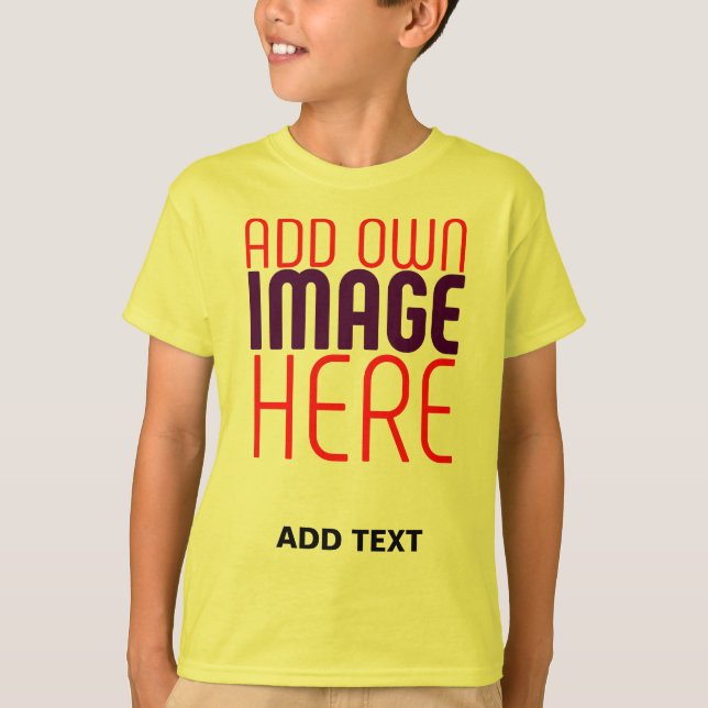 CAMISETA MODELO DE TEXTO DE IMAGEM AMARELA SIMPLES EDITÁVEL (Frente)