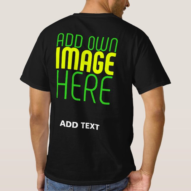 CAMISETA MODELO DE TEXTO DE IMAGEM NEGRA SIMPLES EDITÁVEL M (Verso)