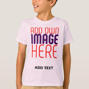 CAMISETA MODELO DE TEXTO DE IMAGEM ROSA PÁLIDO FOFO EDITÁVE