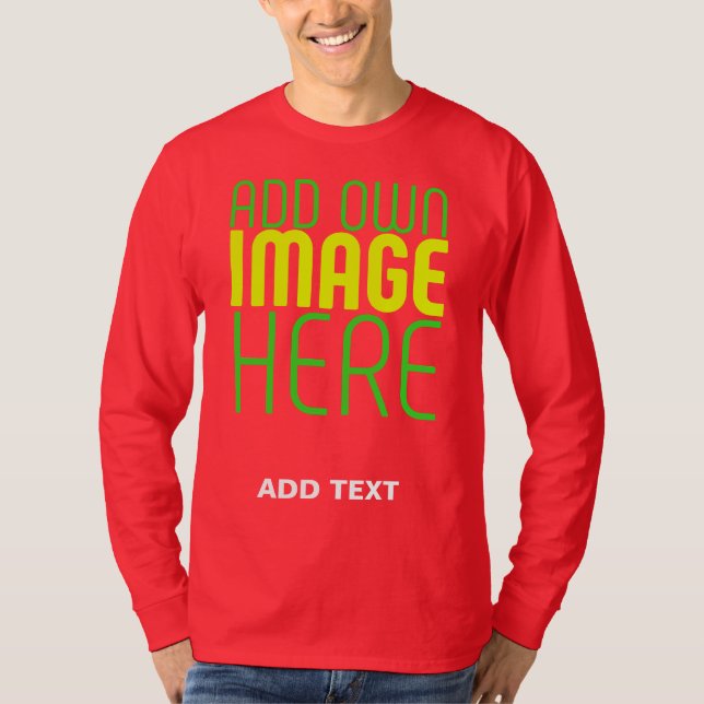 CAMISETA MODELO DE TEXTO DE IMAGEM VERMELHA MODERNA EDITÁVE (Frente)