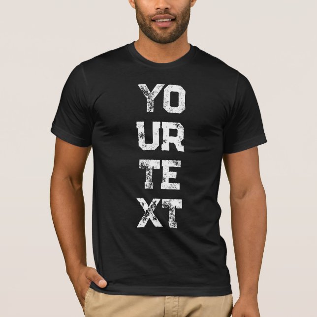 Camiseta Modelo de Texto Distante Mens Moderno Elegante (Frente)