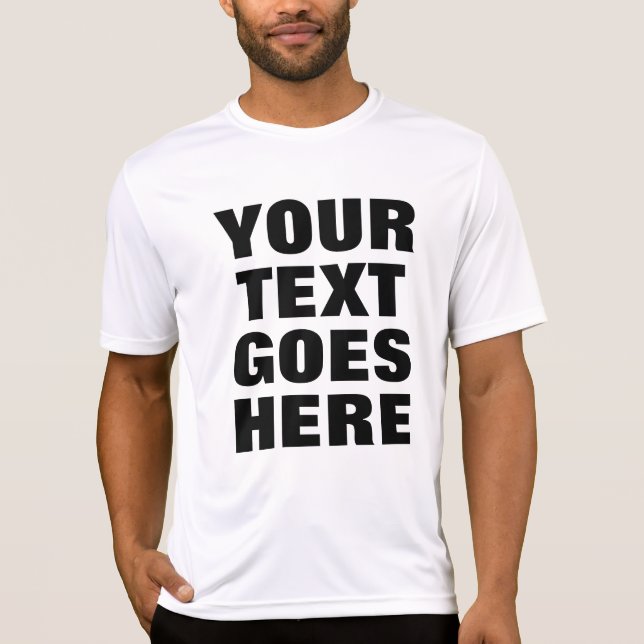 Camiseta Modelo de Texto Grande Moderno Mens Branco (Frente)
