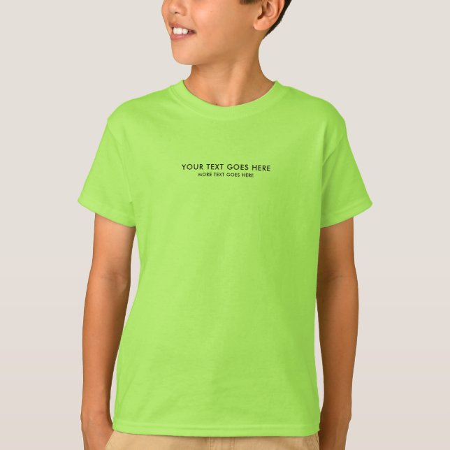 Camiseta Modelo de Texto Pequeno Verde limão Boys (Frente)