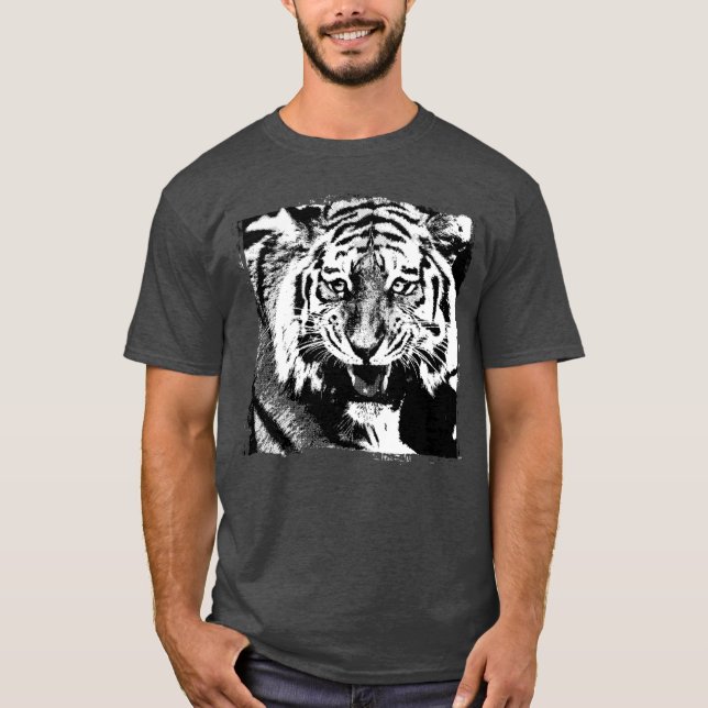 Camiseta Modelo de Tigre Personalizado Calor de Carvão Mode (Frente)