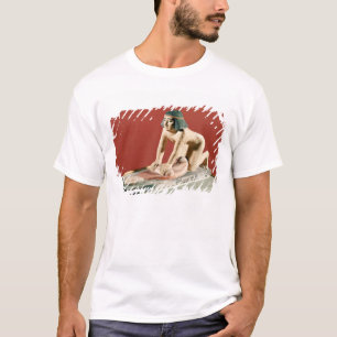 Camiseta Modelo de uma grão de moedura da mulher, reino