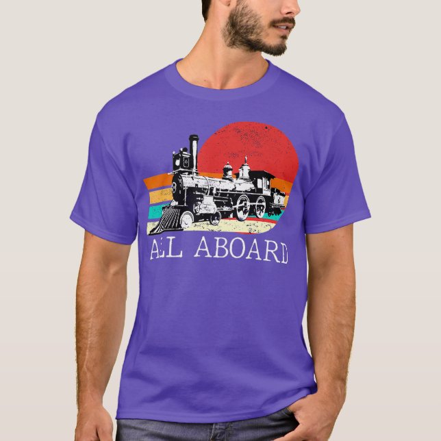 Camiseta Modelo de Vapor da Locomotiva do Comboio Funny (Frente)