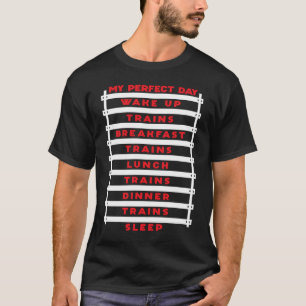 Camiseta Modelo do comboio Locomotiva do Dia Perfeito