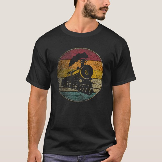 Camiseta Modelo Do Comboio Locomotive Gif Estilo Retro Dive (Frente)