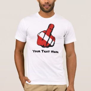 Camiseta Modelo do dedo do mergulho