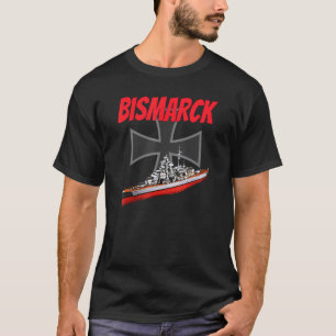 Camiseta Modelo do Navio Alemão Bismarck da Segunda Guerra 