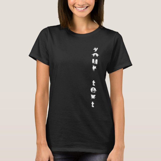 Camiseta Modelo Elegante Moderno de Texto Angustiado Popula (Frente)