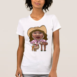 Camiseta Modelo engraçado da cara da foto da vaqueira