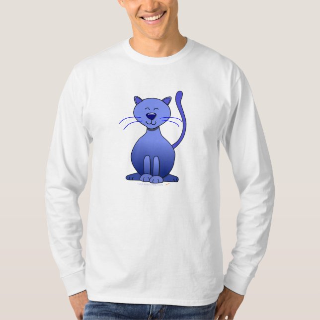 Camiseta Modelo engraçado de sorriso azul feliz bonito da (Frente)