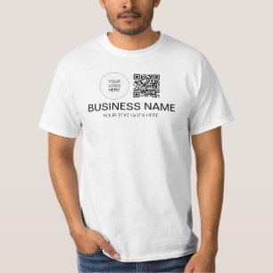 Camiseta Modelo frontal e traseiro Mens Impressão QR Código