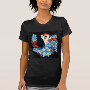 Camiseta Modelo Glamour em canteiro de flores de Papoula, A