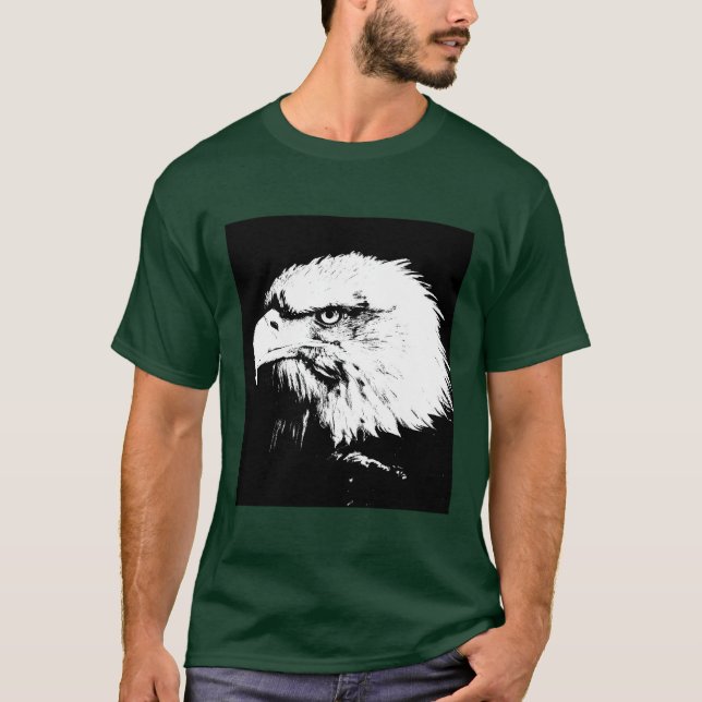 Camiseta Modelo moderna do rosto de águia animal personaliz (Frente)