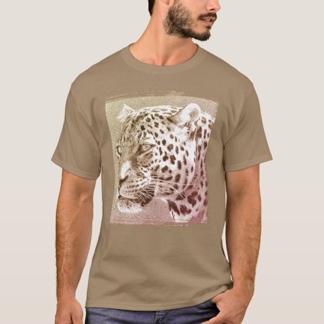 Camiseta Modelo moderna Elegante de Leopardo de Camisa-T ma (Frente)