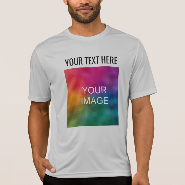 Camiseta Modelo Moderno do Concorrente Mens Sport-Tek (Frente)