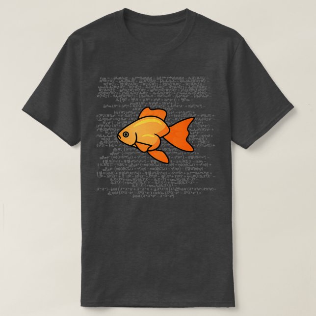 Camiseta Modelo Padrão de Peixes Goldfish (Frente do Design)