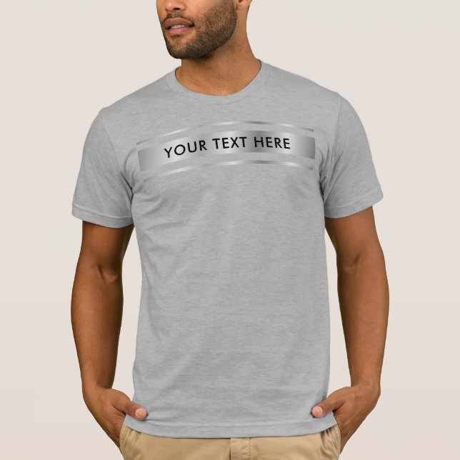 Camiseta Modelo Personalizada para Cinza da de prata de  de (Frente)