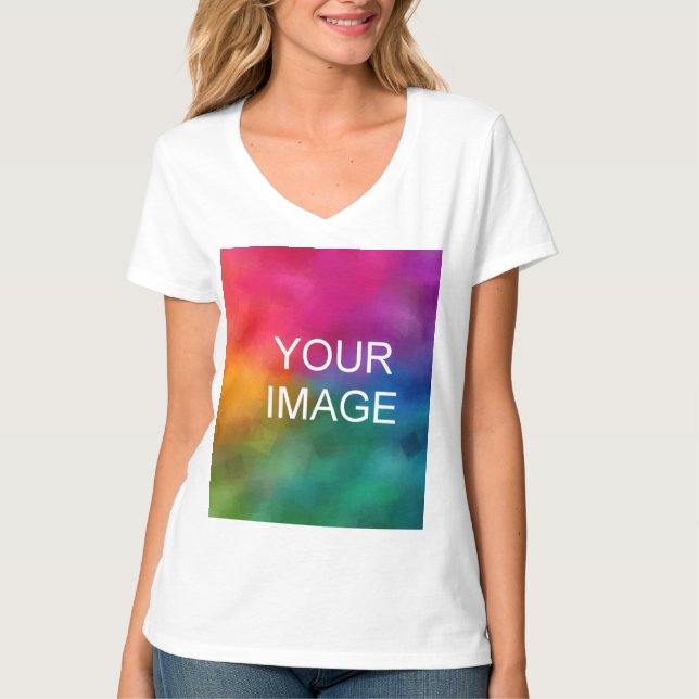 Camiseta Modelo personalizado branco Adicionar imagem fotog (Frente)