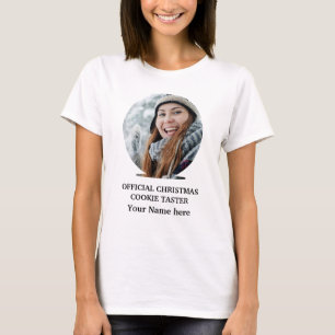 Camiseta Modelo personalizado de foto de cookie de Natal mo