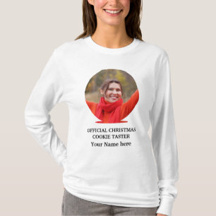 Camiseta Modelo personalizado de foto de cookie de Natal mo