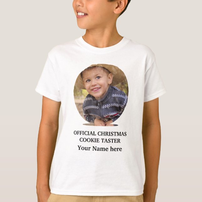 Camiseta Modelo personalizado de foto de cookie de Natal mo (Frente)
