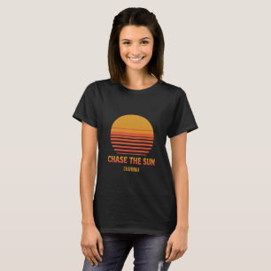 Camiseta Modelo Personalizado Pôr do Sol Retro 'Perseguir o